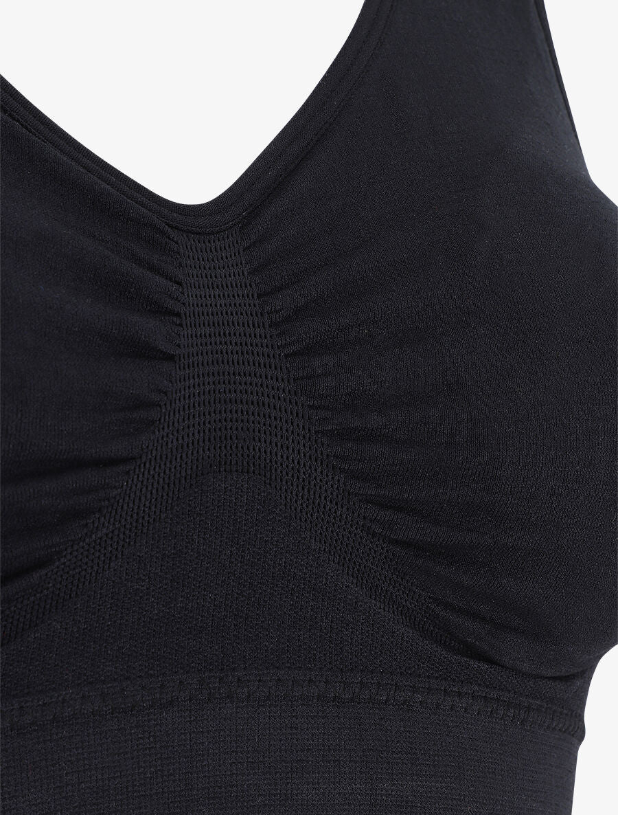 Brassière uni avec coussinets amovibles - Noir - 3