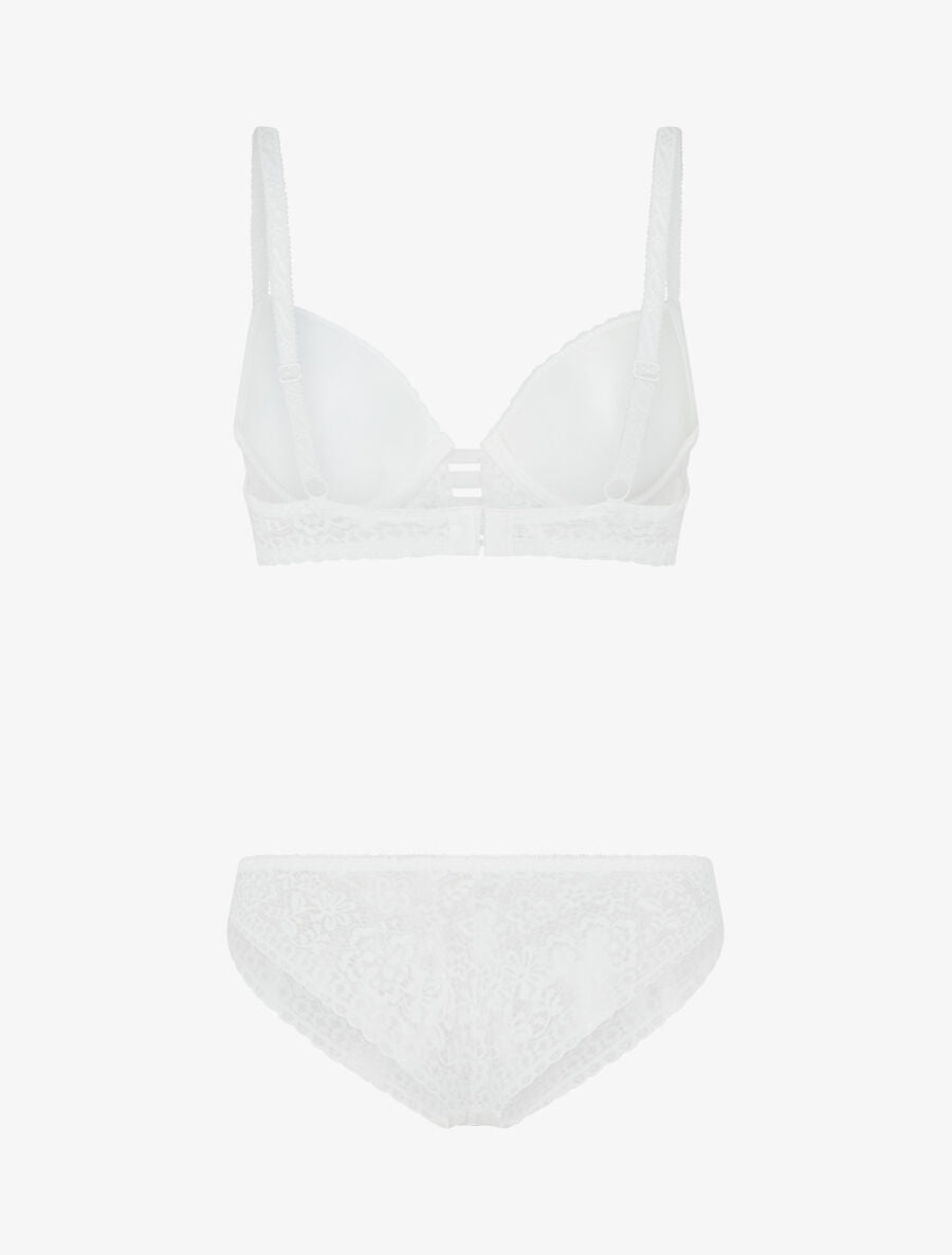 Ensemble soutien-gorge et culotte en dentelle - Blanc - 2
