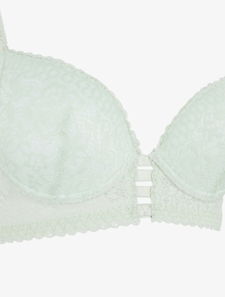Ensemble soutien-gorge et culotte en dentelle - Vert pastel - 3