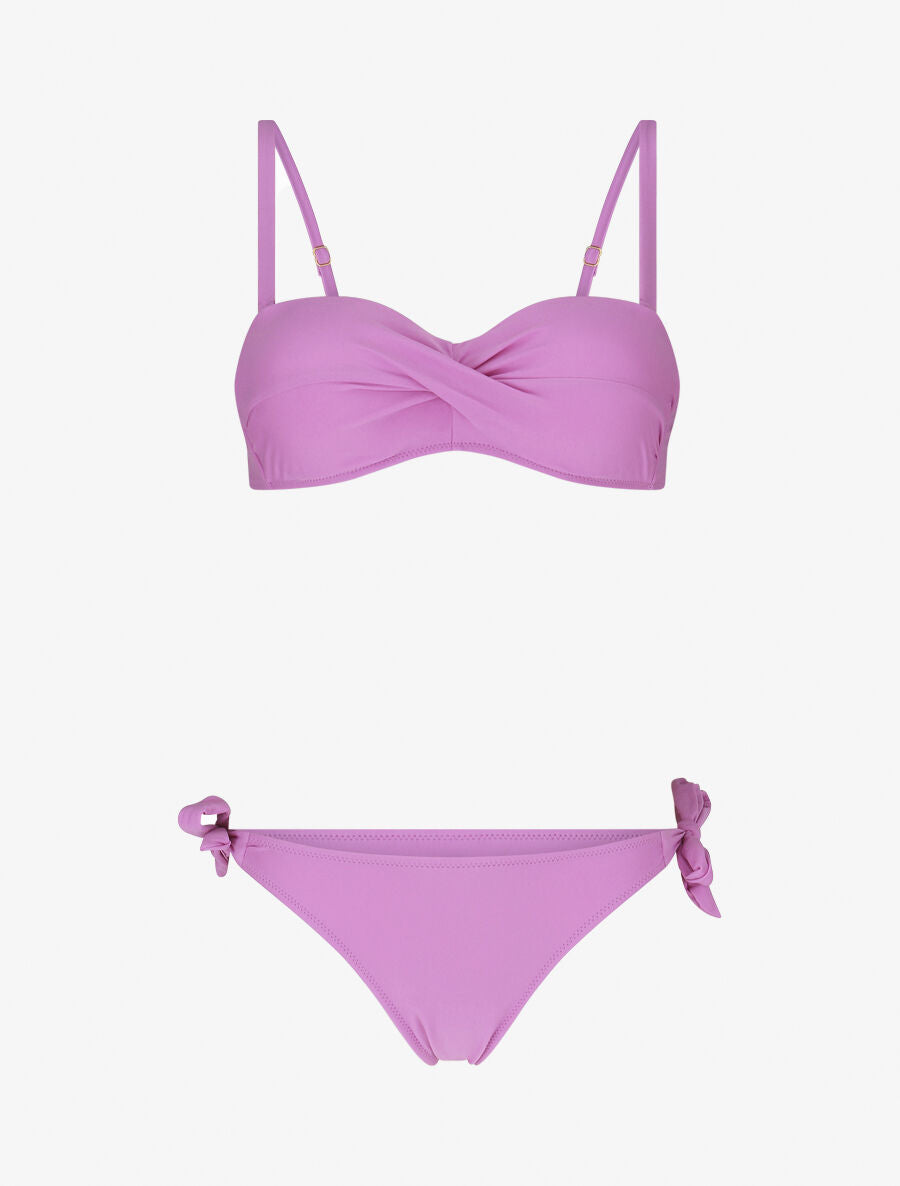 Maillot de bain 2 pièces torsadé - Rose violacé - 1