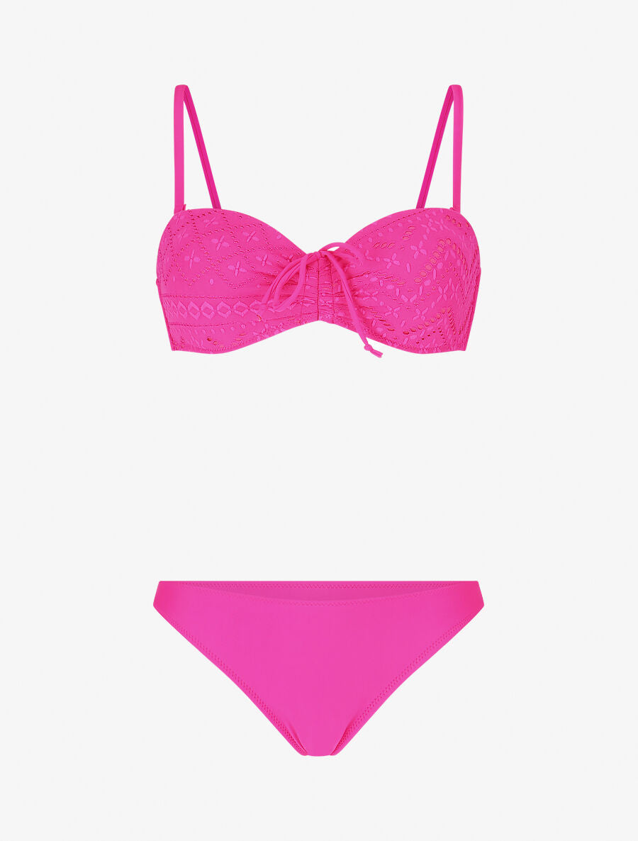 Ensemble de maillot de bain uni - Fushia - 4