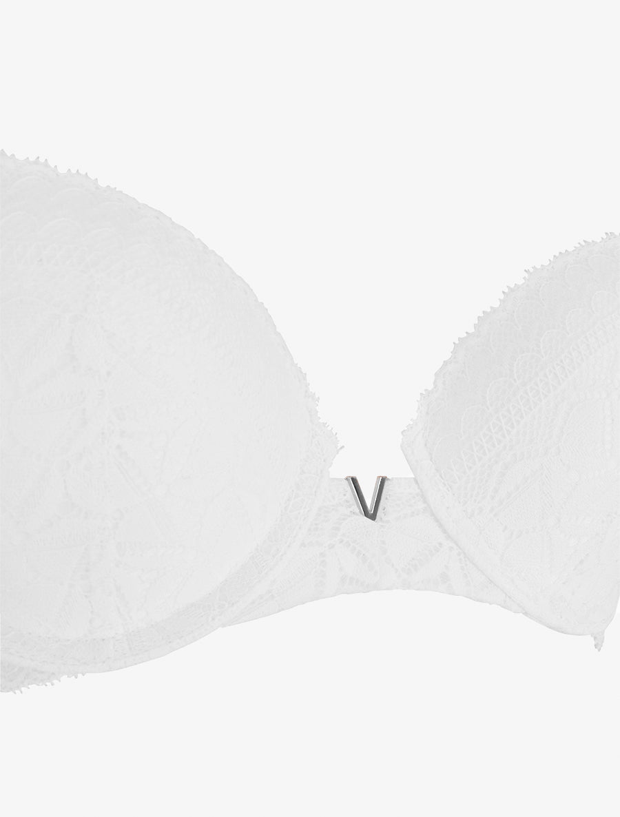 Ensemble soutien-gorge et culotte ajouré et bijou - Blanc - 3