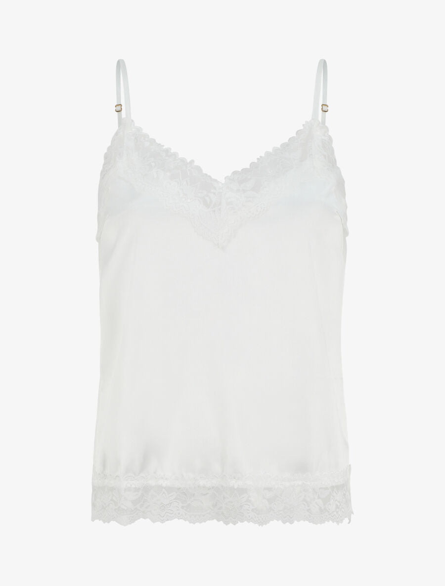 Ensemble caraco et short de pyjama à dentelle - Blanc - 6