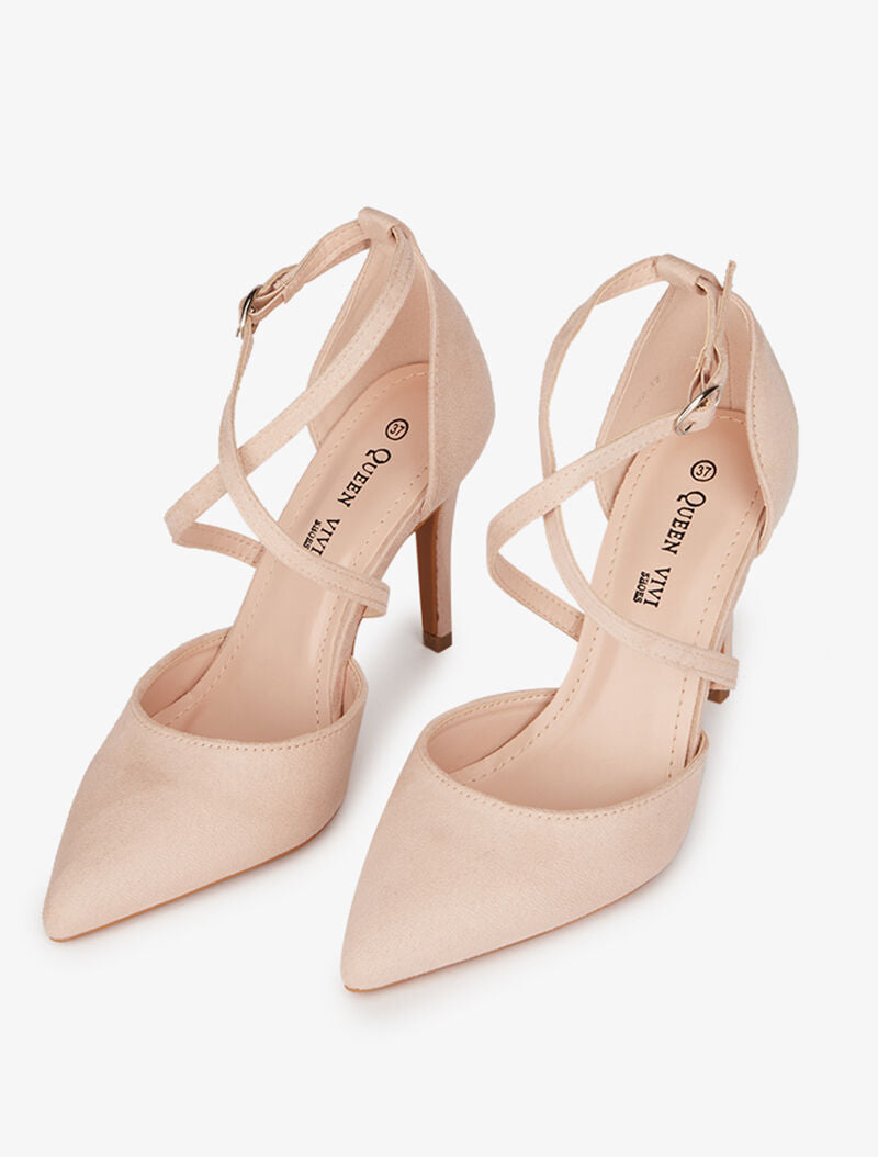 Sandales pointues à brides croisées - Nude - 1