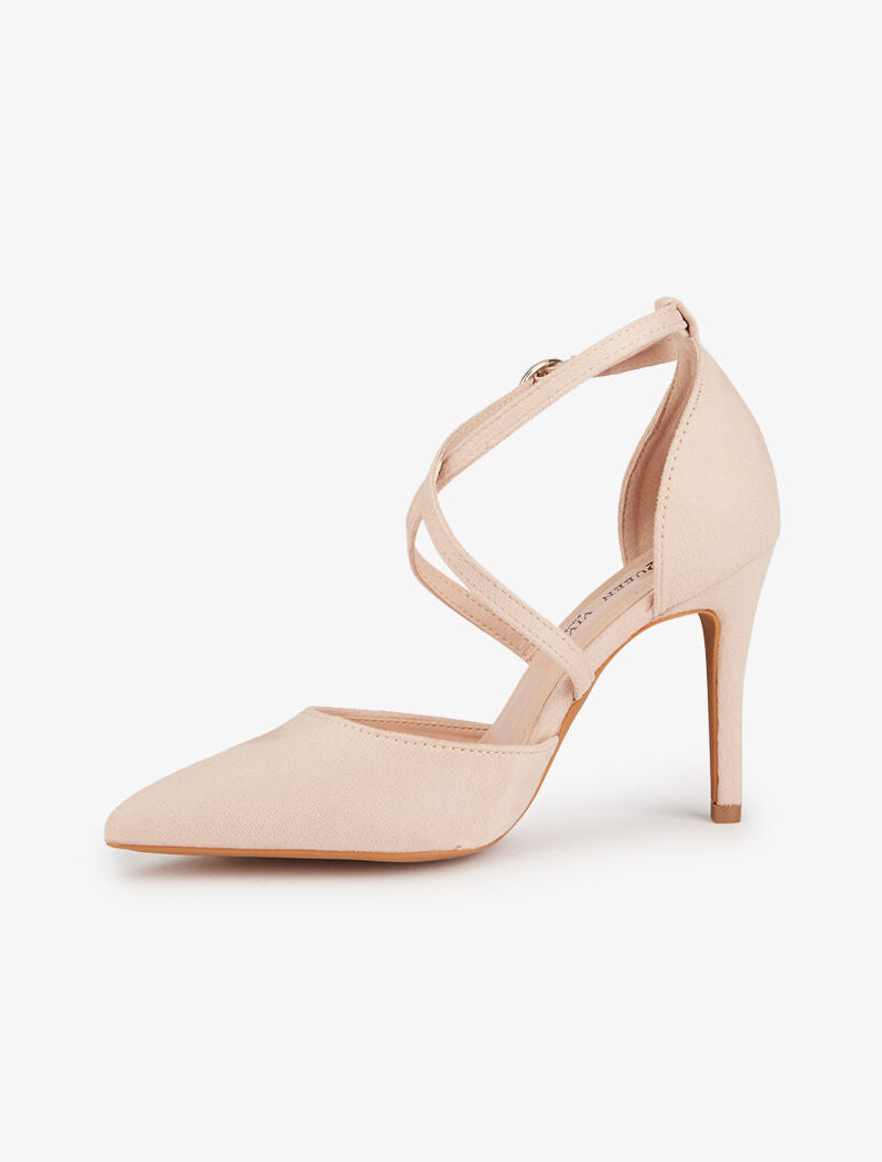 Sandales pointues à brides croisées - Nude - 4