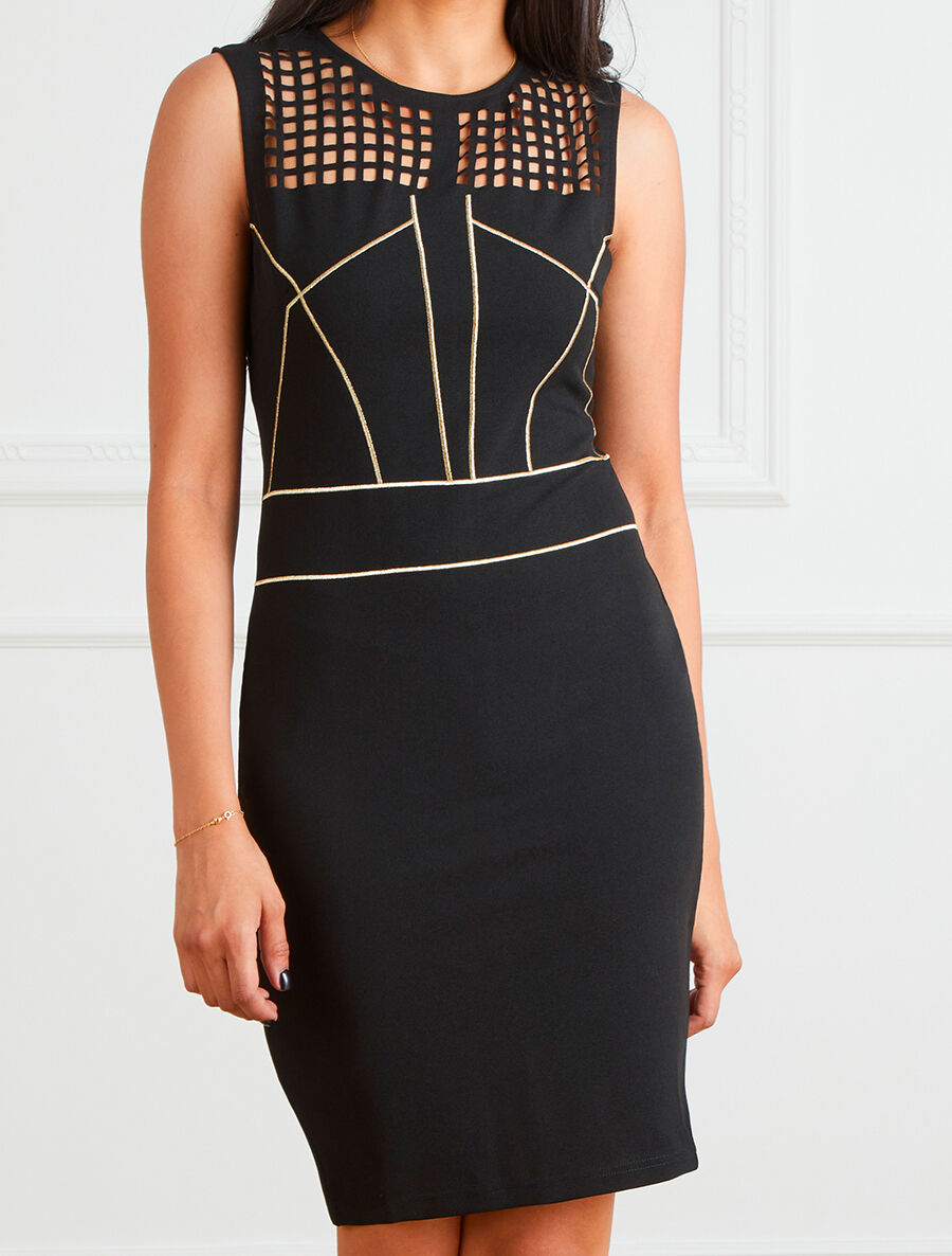 Robe buste ajouré - noir - 1