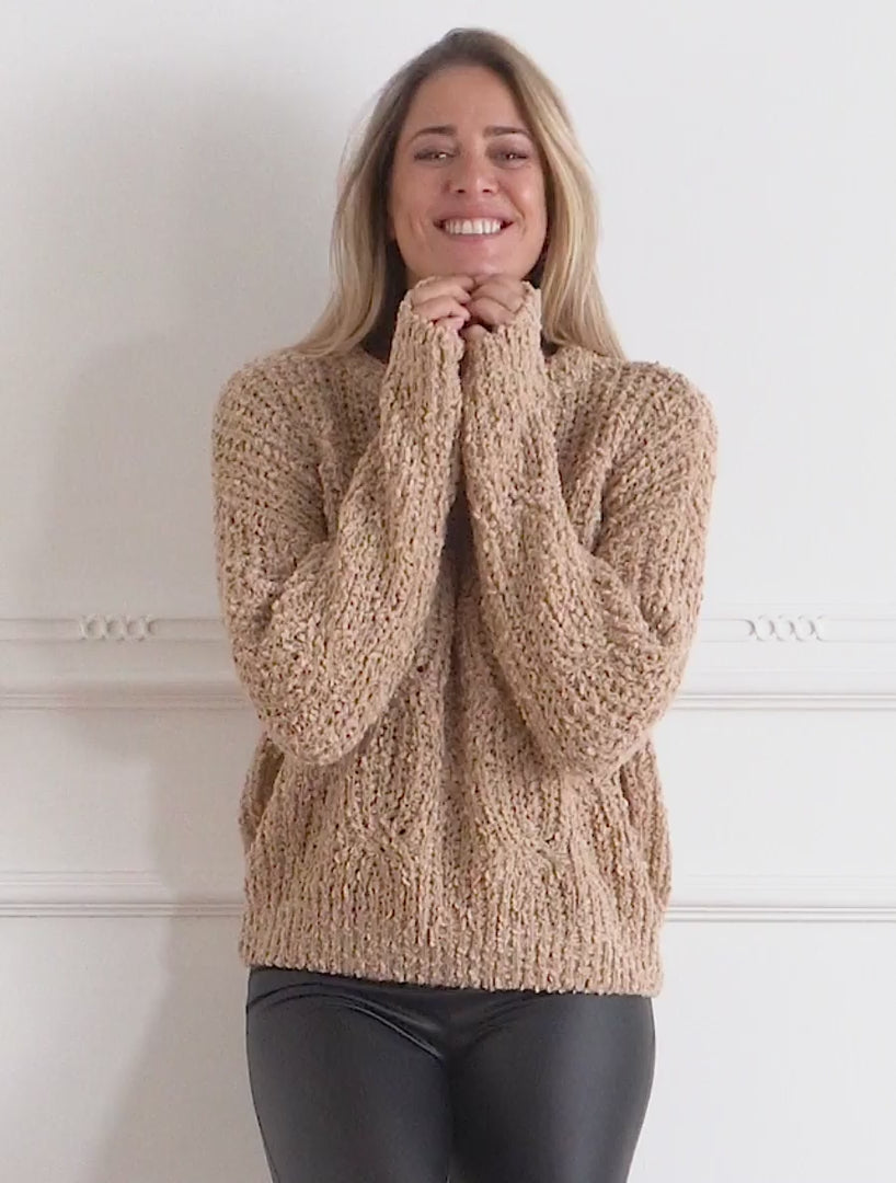 Maglione dritto in maglia grossa - Chameau