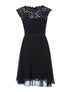 Robe patineuse à buste effet dentelle - noir - 1