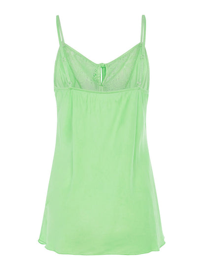 Caraco décolleté à dentelle - vert fluo - 2