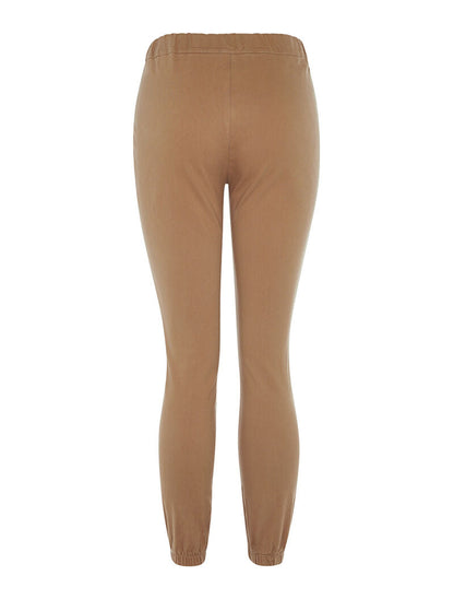 Pantaloni 7/8 con bordi elasticizzati - cammello