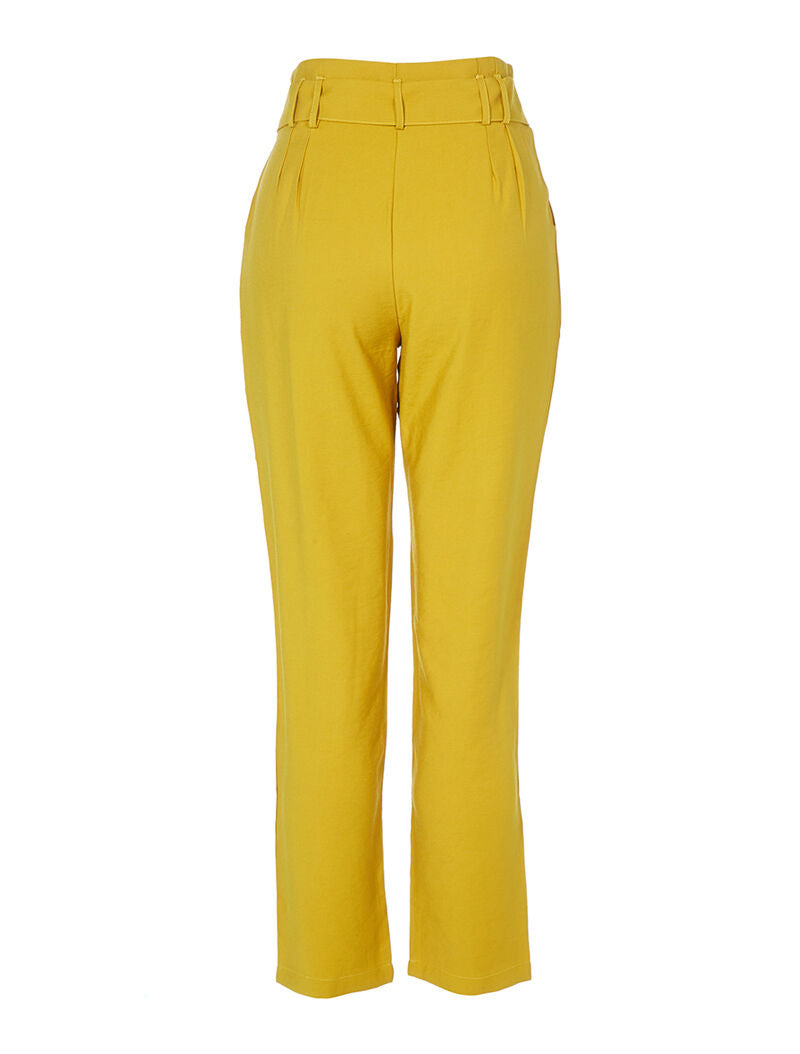 Pantalon fluide taille empire - safran - 2