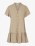 Robe chemise oversize volantée - beige - 1