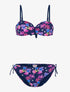 Bikini jungle à balconnet - marine - 1
