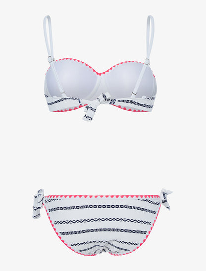 Bikini imprimé éthnique - blanc/marine - 2