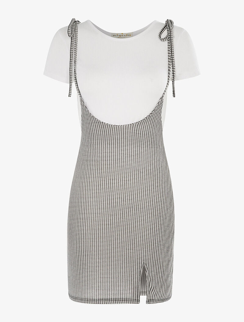 Tunique à imprimé et t-shirt côtelé - blanc - 3