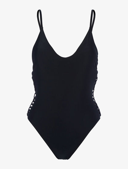 Monokini ajouré sur les côtés - noir - 4