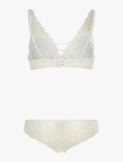 Ensemble en dentelle effet triangle - ecru - 2