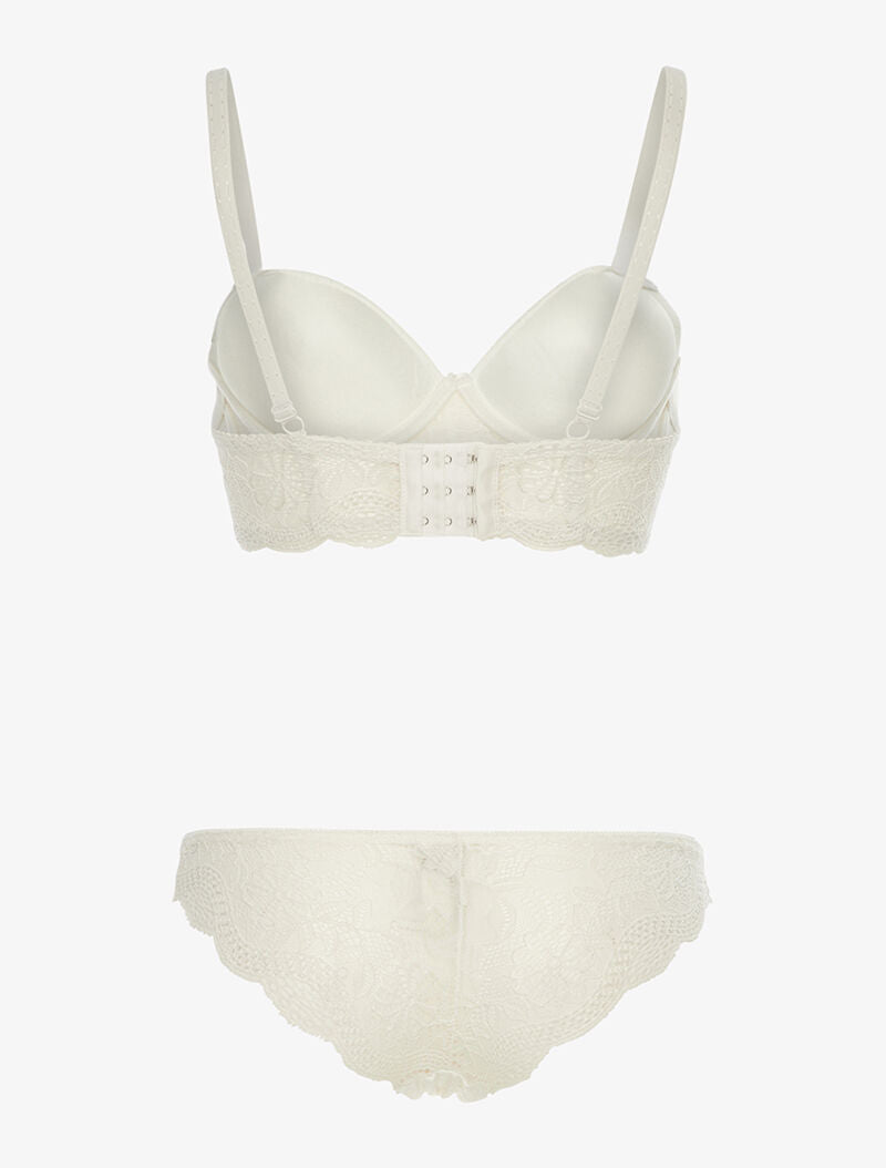 Ensemble soutien-gorge bustier - ecru - 2