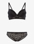 Ensemble SG et tanga en dentelle arrondie - noir - 1