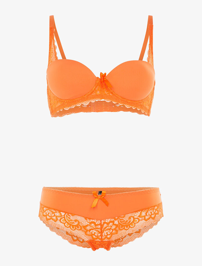 Ensemble emboîtant bi matière - orange - 1