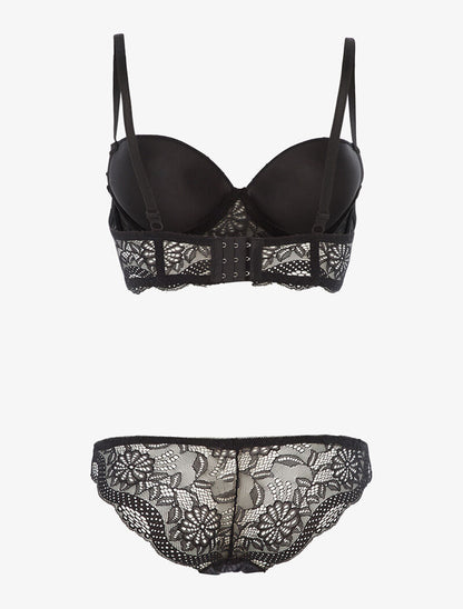 Ensemble soutien-gorge bustier - noir - 2