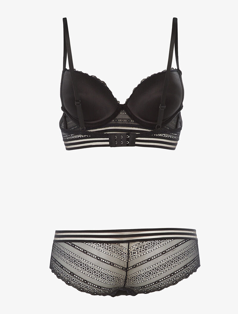Ensemble SG et shorty à lignes graphiques - noir - 2