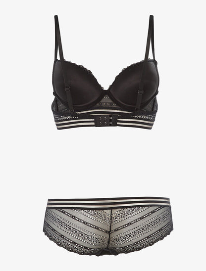Ensemble SG et shorty à lignes graphiques - noir - 2
