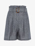 Short taille empire en lin - marine - 1