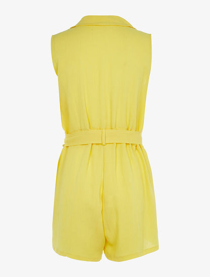 Combishort casual en viscose - jaune fluo - 2