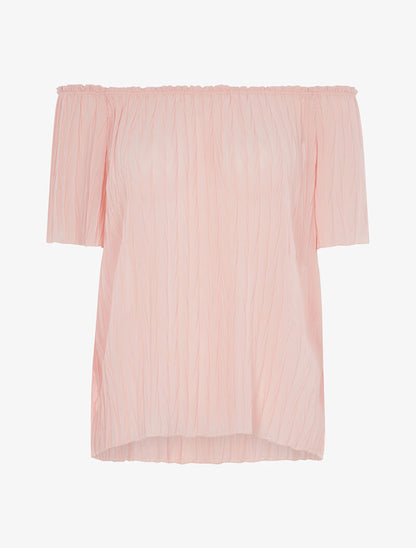 Top gaufré transparent - saumon - 3