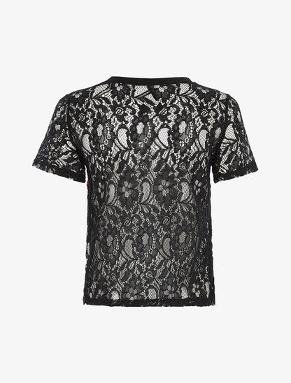 T-shirt en crochet ajouré - noir/multi - 2