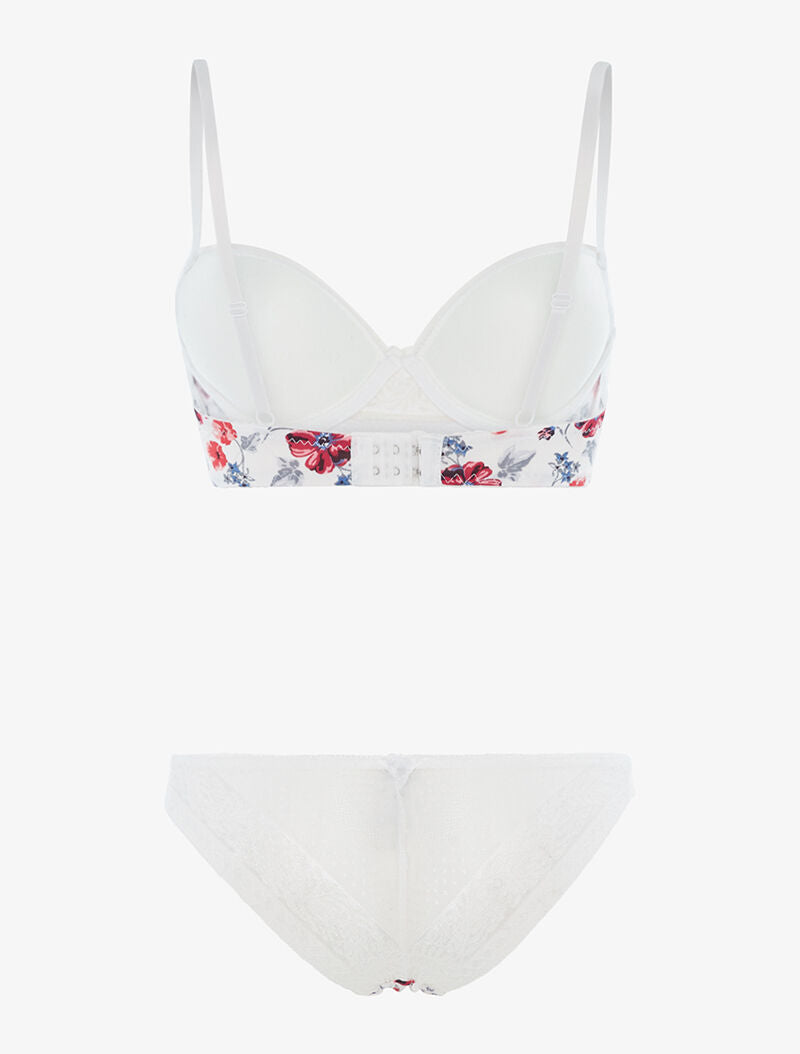 Ensemble imprimé floral et culotte - blanc - 2