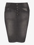 Jupe en jean à 5 boutons - anthracite - 1