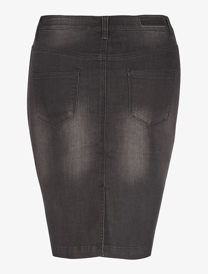 Jupe en jean à 5 boutons - anthracite - 2