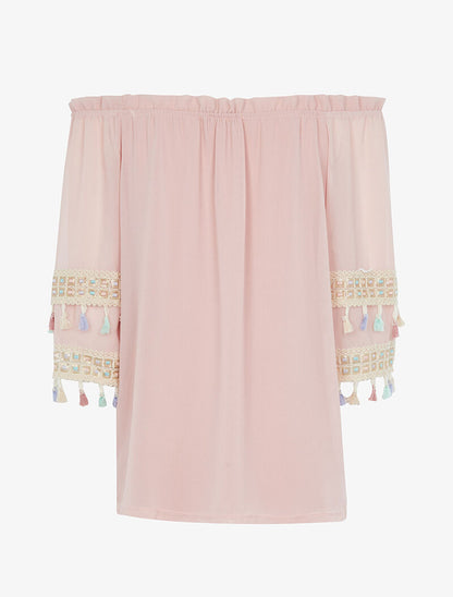 Top à manches stylisées - rose poudré - 2