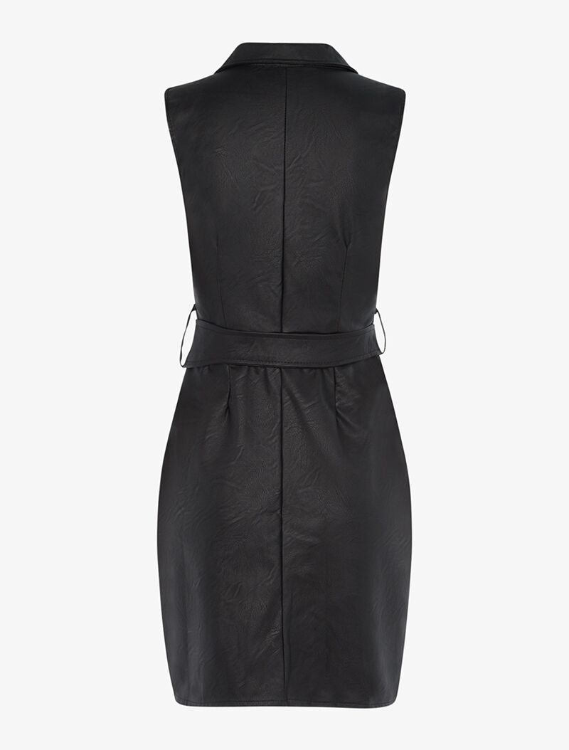 Robe zippée en simili - noir - 2