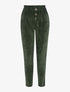 Pantalon paperbag en velours - kaki - 1