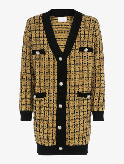 Gilet long effet tricot - jaune - 3