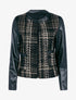 Veste moulinée à manches en simili - noir/taupe - 3