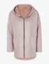 Sweat zippé oversize à capuche - beige rosé - 1