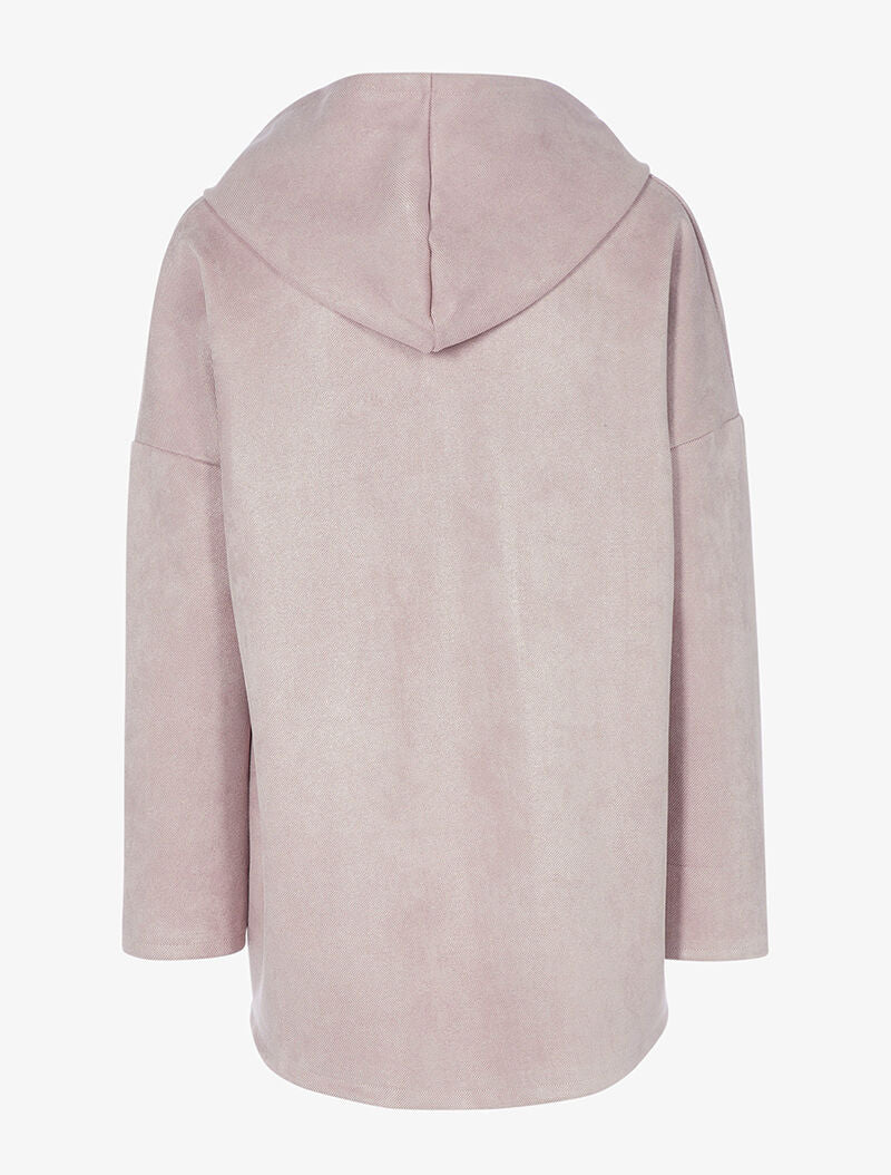 Sweat zippé oversize à capuche - beige rosé - 2