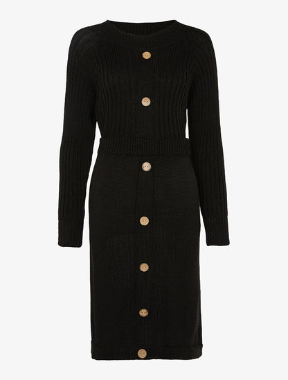 Ensemble jupe en maille - noir - 1