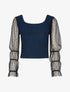 Crop top scintillant - bleu électrique - 3