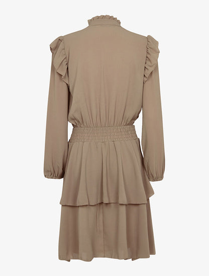 Robe bouffante à volants - taupe - 2