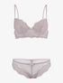 Ensemble bustier à empiècements dentelle ajourés - taupe - 1