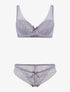 Ensemble en dentelle et décolleté en V - gris clair - 3