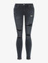 Jean skinny à empiècement - noir - 1