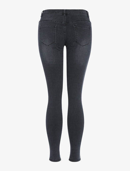 Jean skinny à empiècement - noir - 2