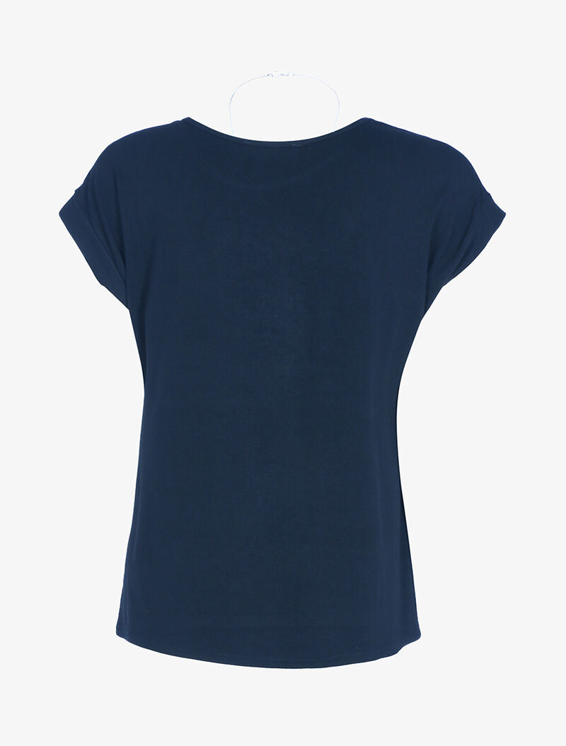 Top fluide avec sautoir - marine - 2
