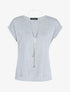 Top fluide avec sautoir - gris clair - 3